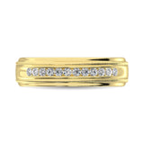 14K Yellow Gold Diamond 1/4 Ct.Tw. Men's Machine Band