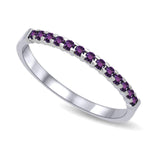 14K White Gold 1/4 Ctw Amethyst Machine Band