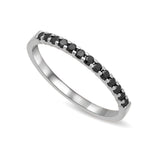 14K White Gold 1/5 Ctw Black Diamond Machine Band