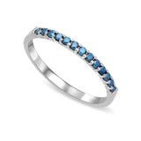 14K White Gold 1/5 Ctw Blue Diamond Machine Band