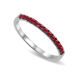 14K White Gold 1/4 Ctw Ruby Machine Band