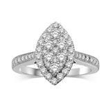 14K White Gold 9/10 Ct.Tw Diamond Engagement Ring