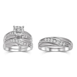 Composite Diamond 5/8 Ctw Trio Ring Set in Sterling Silver