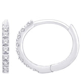 10K White Gold 1/10 Ct.Tw. Diamond Hoop Earrings