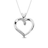 Sterling Silver Diamond Accent Heart Pendant