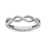 10K White Gold 1/10 Ct.Tw. Diamond Fashion Band