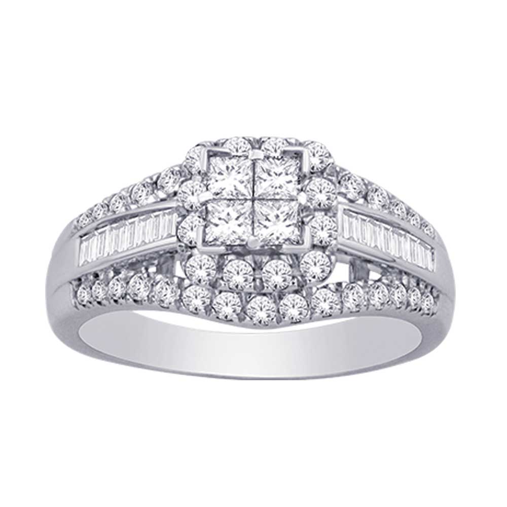 10K White Gold 2 Ct.Tw. Diamond Engagement Ring