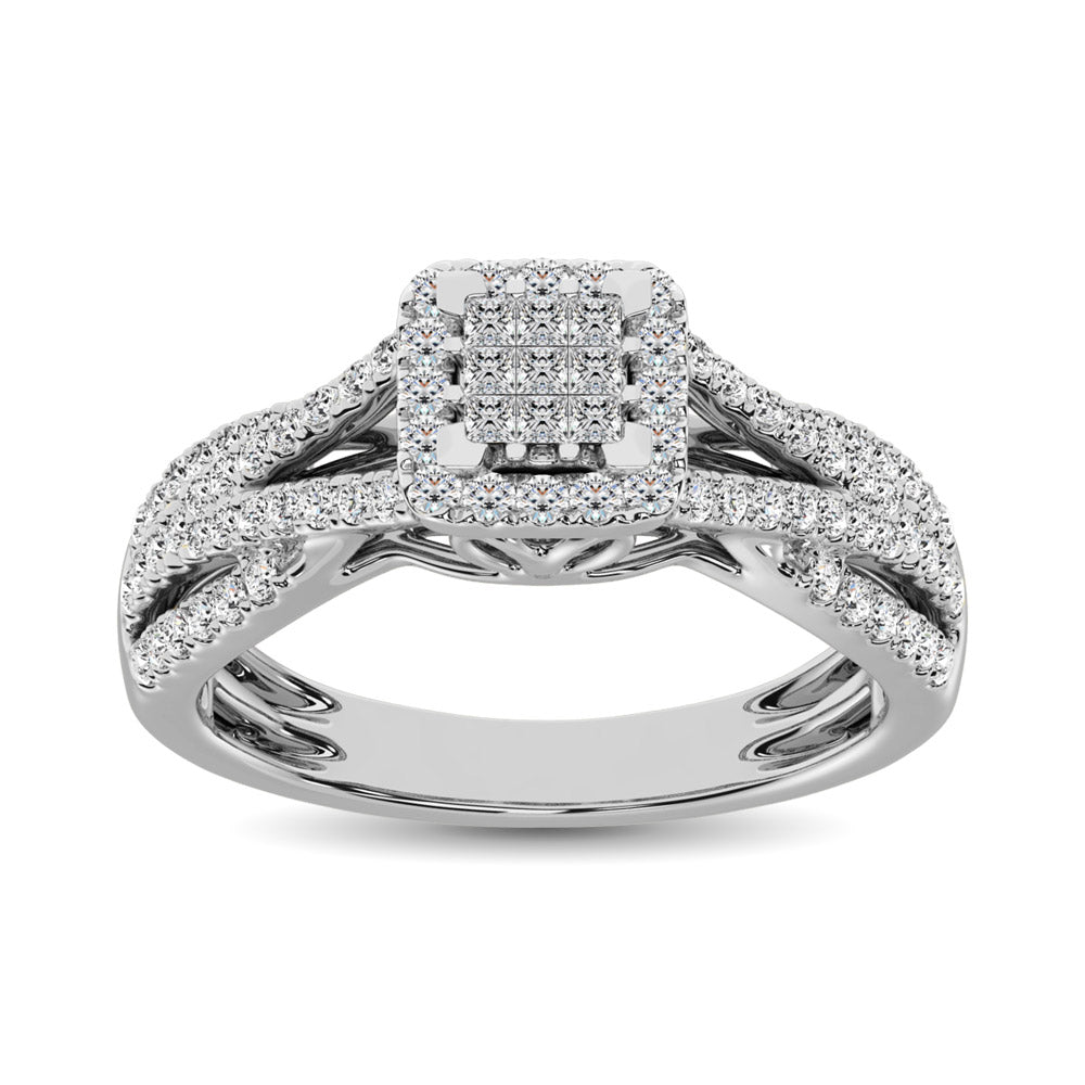 10K White Gold 2 Ct.Tw. Diamond Engagement Ring