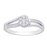 10K White Gold 1/5 Ct.Tw. Diamond Flower Ring