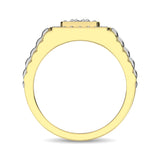10K Yellow Gold with Accent of 10K White Gold 3/4 Ct.Tw. Diamond Mens Fashion Ring