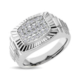 10K White Gold 1/2 Ct.Tw. Diamond Mens Fashion Ring