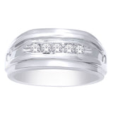10K White Gold 1/4 Ct.Tw. Diamond Mens Band