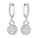 14K White Gold 9/10 Ct.Tw. Diamond Hoop Earrings