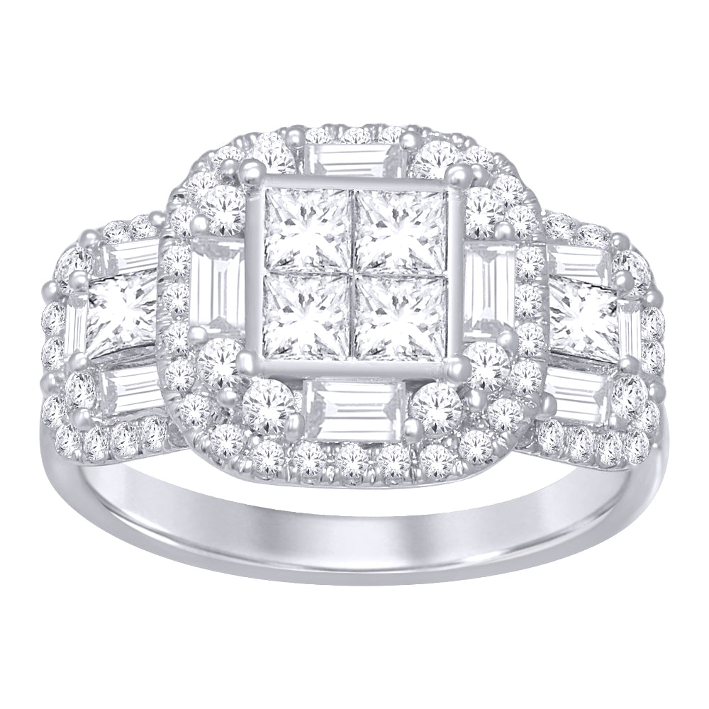 14K White Gold 2 Ct.Tw. Diamond Engagement Ring