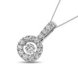 10K White Gold 9/10 Ct.Tw.Moving Diamond Fashion Pendant