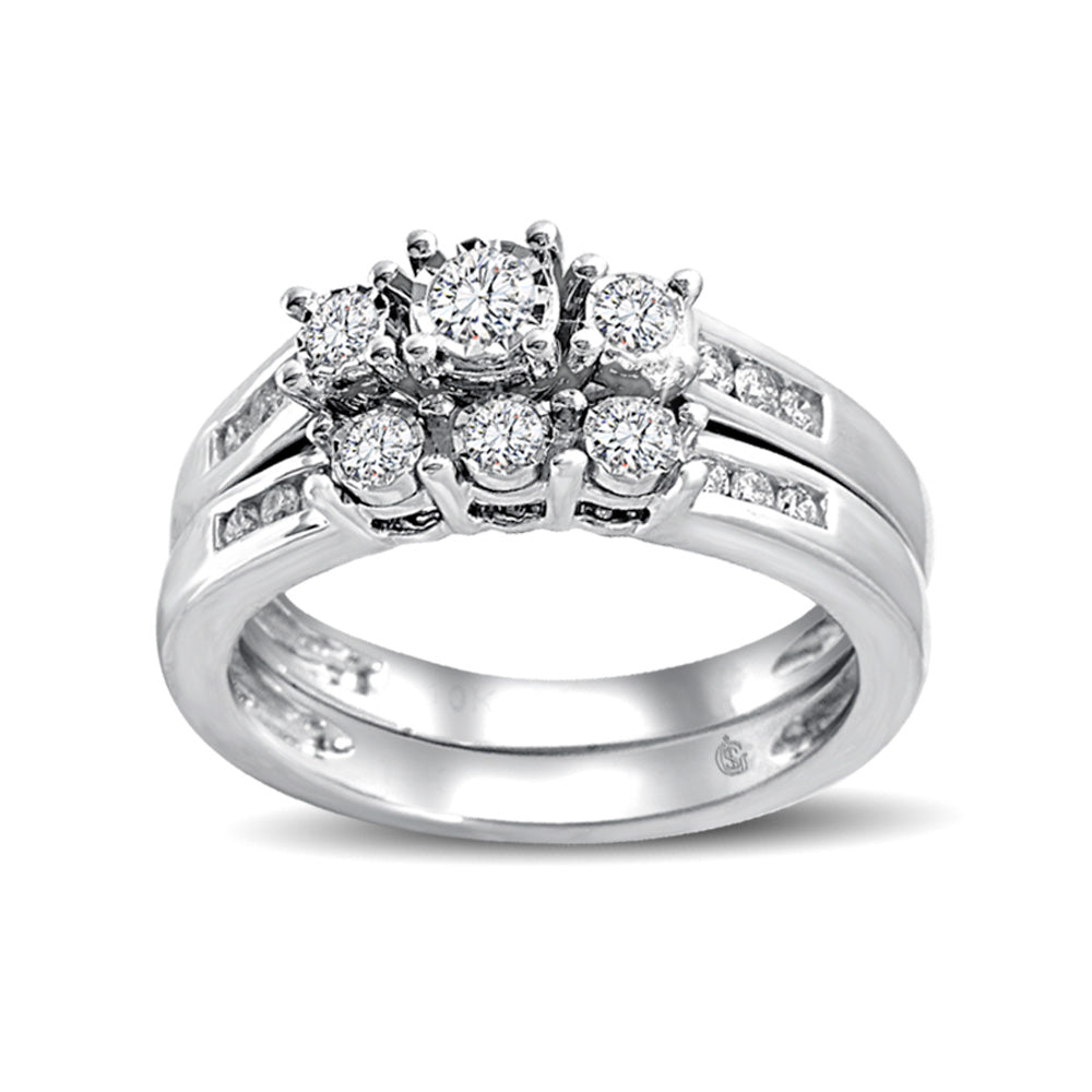 14K White Gold 1/2 Ct.Tw.Diamond Bridal Ring