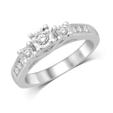 10K White Gold 1/4 Ct.Tw Diamond Engagement Ring