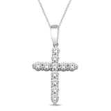 14K White Gold 1 Ct.Tw.Diamond Fashion Pendant