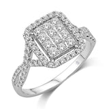 14K White Gold 5/8 Ct.Tw.Diamond Fashion Ring