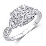 14K White Gold 3/4 Ct.Tw.Diamond Fashion Ring