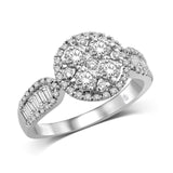 14K White Gold 1 1/6 Ct.Tw.Diamond Fashion Ring