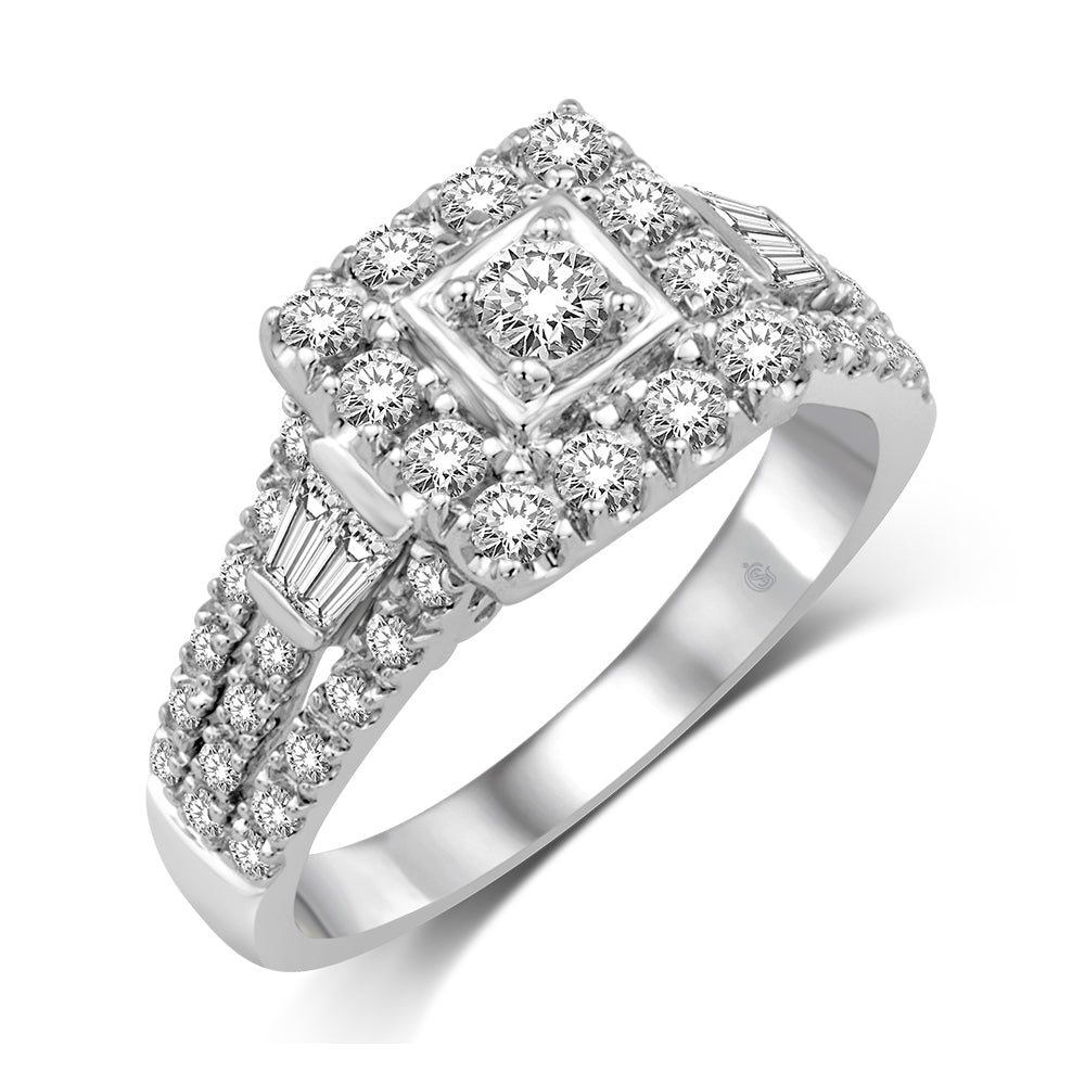 14K White Gold 7/8 Ct.Tw. Diamond Fashion Ring
