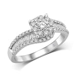 14K White Gold 7/8 Ct.Tw.Diamond Fashion Ring