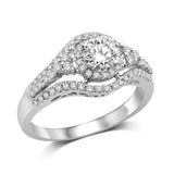 14K White Gold 1 Ct.Tw Halo Engagement Ring