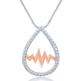 Sterling Silver 1/5 Ct.Tw.Moving Diamond Fashion Pendant
