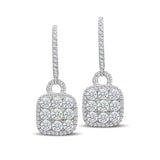 14K White Gold 1 1/3 Ct.Tw.Diamond Fashion Earrings