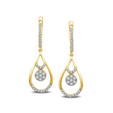 14K Yellow Gold 5/8 Ct.Tw Diamond Danglers Earrings