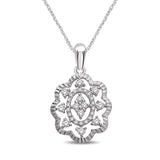 14K White Gold 1/4 Ct.Tw Diamond Fashion Pendant