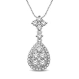 14K White Gold 1/2 Ct.Tw Diamond Drop Pendant