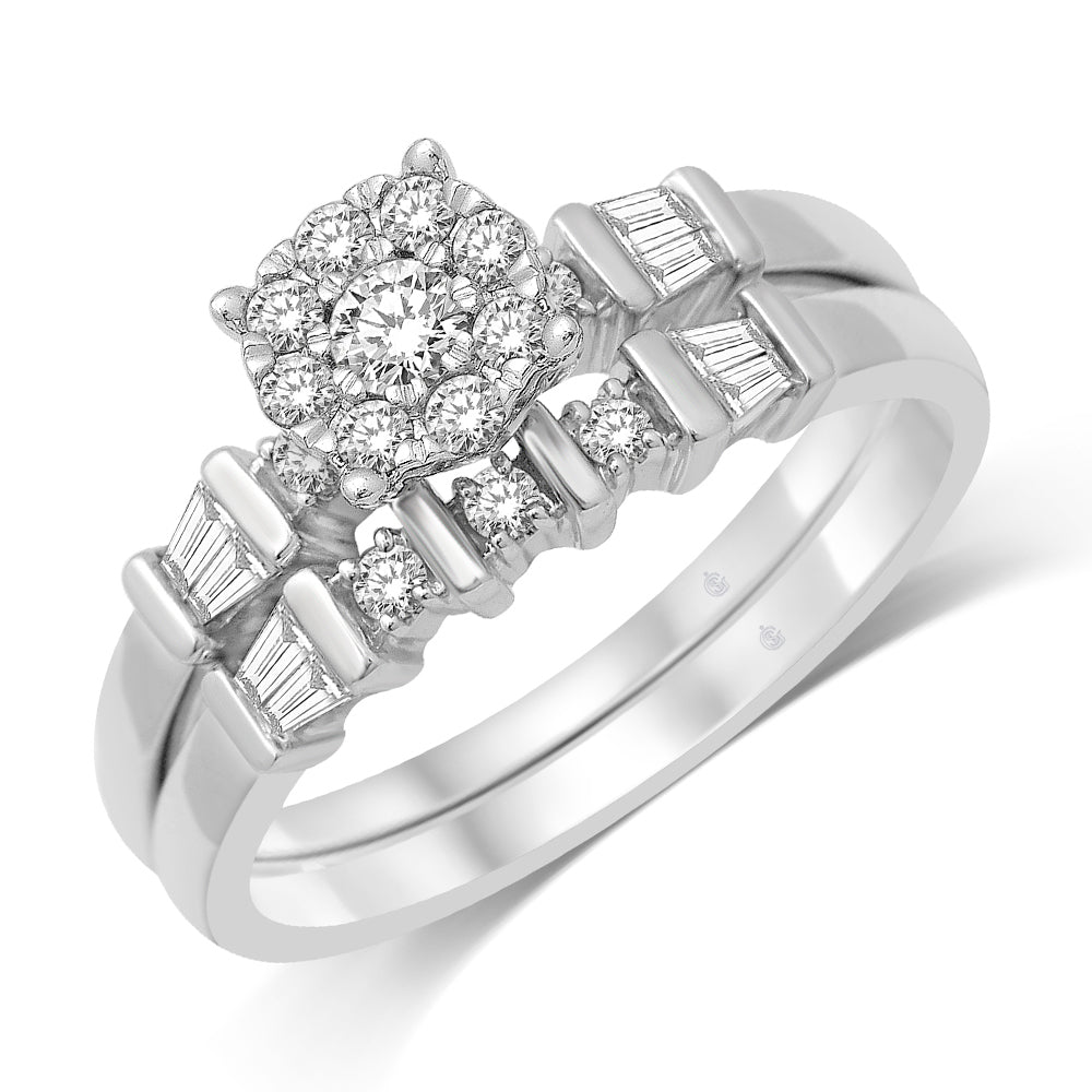14K White Gold 1/2 Ct.Tw. Diamond Bridal Ring