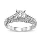 14K White Gold 1/2 Ct.Tw. Diamond Engagement Ring