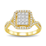 14K Yellow Gold 5/8 Ct.Tw Diamond Enagagement Ring