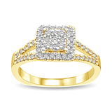 14K Yellow Gold 1/2 Ct.Tw Diamond Enagagement Ring