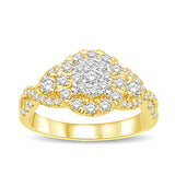 14K Yellow Gold 7/8 Ct.Tw Diamond Enagagement Ring