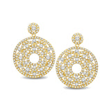 14K Yellow Gold 3 1/5 Ct.Tw Diamond Fashion Earrings