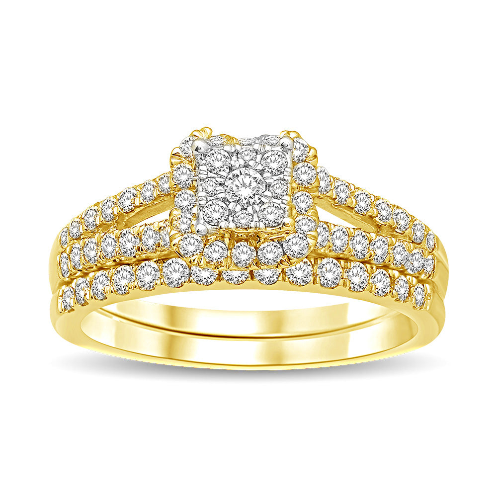 14K Yellow Gold 7/8 Ct.Tw Diamond Bridal Ring