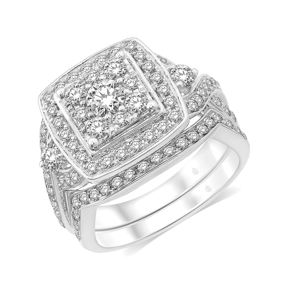 14K White Gold 1 5/8 Ct.Tw. Diamond Bridal Ring