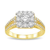 14K Yellow Gold 1 1/2 Ct.Tw Diamond Engagement Ring