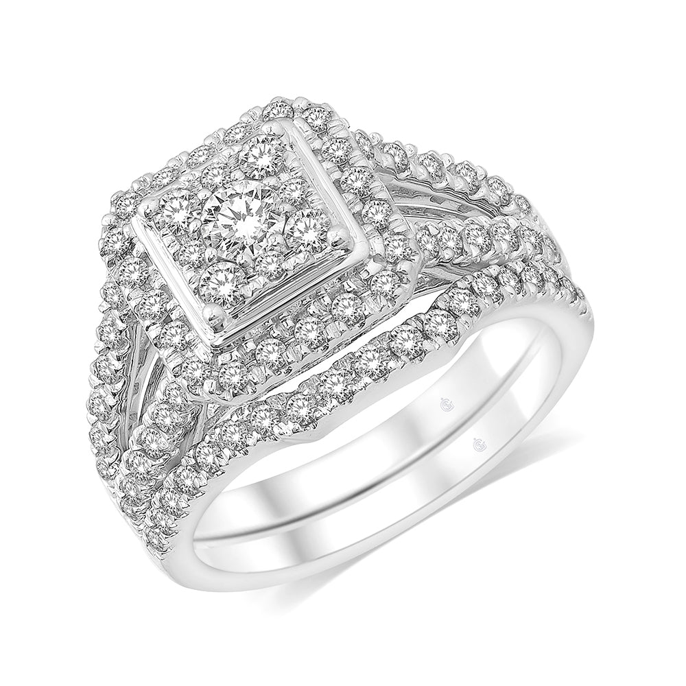 14K White Gold 1 1/6 Ct.Tw. Diamond Bridal Ring