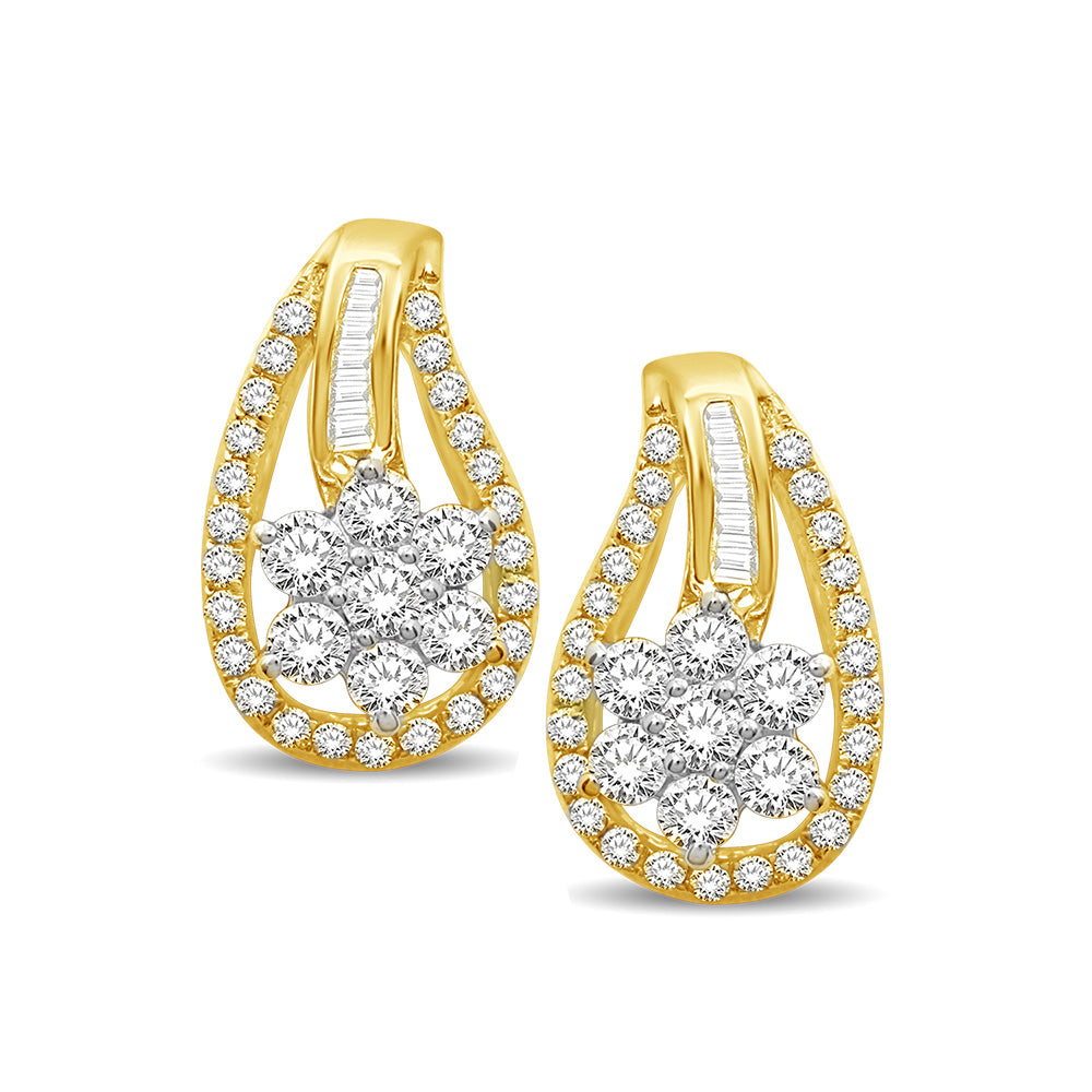 14K Yellow Gold 5/8 Ct.Tw Diamond Fashion Earrings