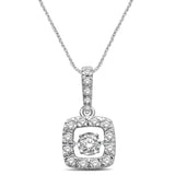 14K White Gold 2/5 Ct.Tw. Moving Diamond Pendant