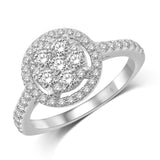 14K White Gold 9/10 Ct.Tw. Diamond Engagement Ring