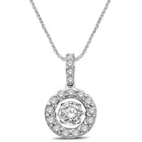14K White Gold 1 1/6 Ct.Tw. Moving Diamond Pendant