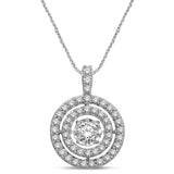 14K White Gold 1 1/10 Ct.Tw. Moving Diamond Fashion Pendant