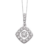 14K White Gold 5/8 Ct.Tw.Diamond Moving Diamond Pendant