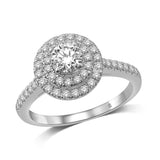 14K White Gold 2 Ct.Tw.Diamond Halo Engagement Ring